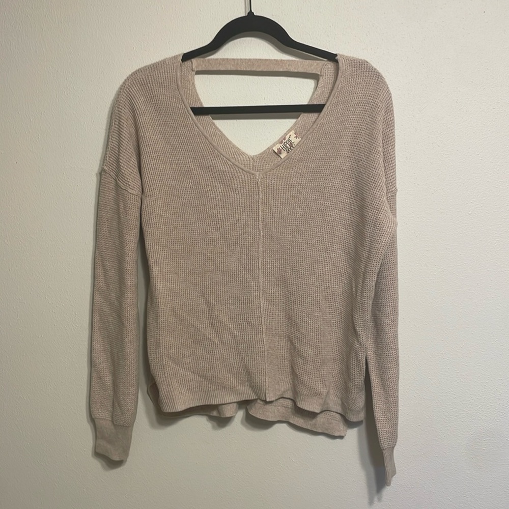 Tan waffle sweater